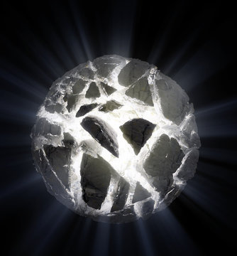 Exploding spherical planetoid