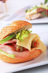Ham and cheese sandwich