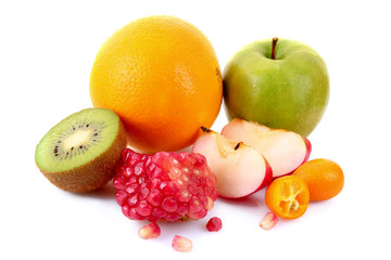 Fruits isolated on white