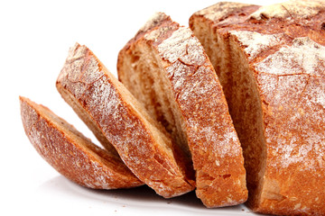 Bread isolated on white