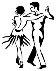 Latin dance - rumba. Dancing couple.