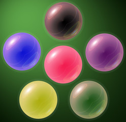 Несколько мультяшных мыльных пузырей