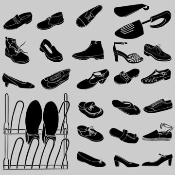 shoes collection vector illustration