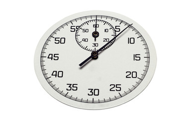 The image of a dial of a stop watch counting the seconds, isolat