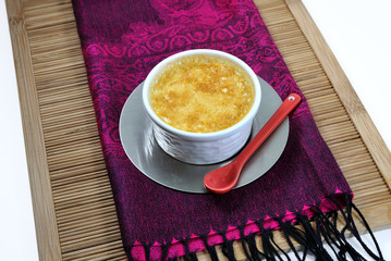 Indonesian tablecloth with a home-made custard