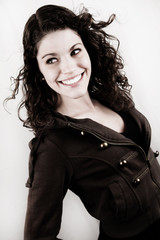 Fototapeta premium happy devious thinking young girl