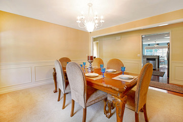 Dining room with antique table