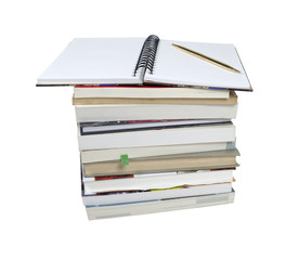 Stack of Books and Notebook