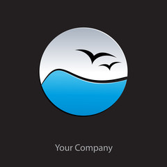 Round Logo Seaside on black  # Vector