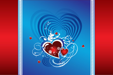 Beautiful oriental heart background vector