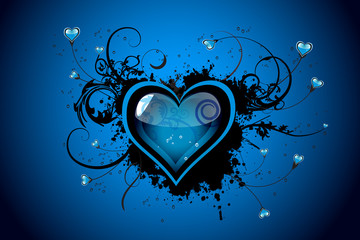 Beautiful blue floral Valentine´s day vector