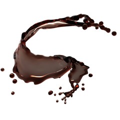 3d close up of brown liquid splash