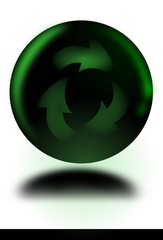 kula z symbolem recyklingu