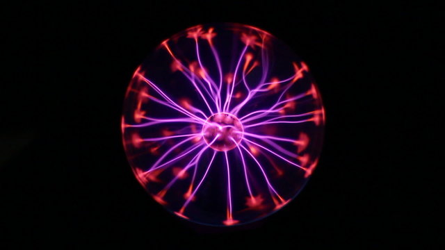 Electric ball on the black background.