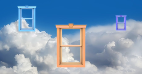 ventanas y cielo