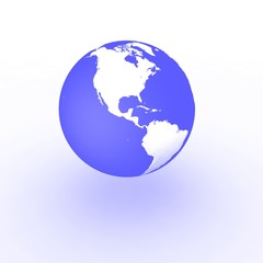 Globe on white background with shadow