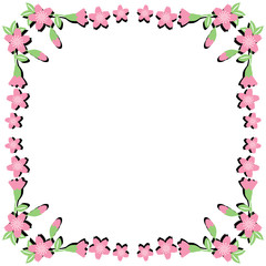 flower frame on white background