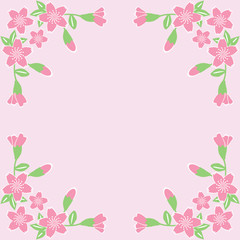 Obraz na płótnie Canvas flower frame on pink background