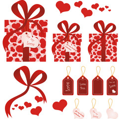 Happy Valentine's day gift boxes and postcards
