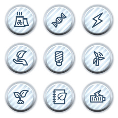 Ecology web icons set 5, stripped light blue circle buttons