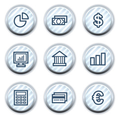 Finance web icons set 1, stripped light blue circle buttons