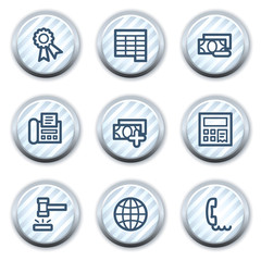 Finance web icons set 2, stripped light blue circle buttons