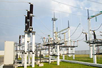 general view to high-voltage substation
