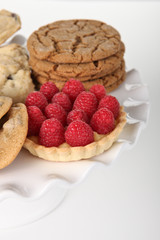Raspberry Tart with Cookies