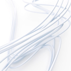 bright fibre-optical cables on a white background