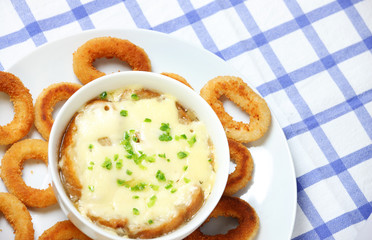 Onion soup and onion rings
