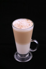 coffee latte macchiato with cinnamon