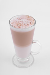 coffee latte macchiato with cinnamon