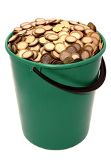 a bucket of coins