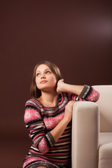 Fototapeta premium the girl looks up