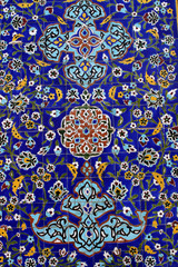 Colorful detail from Iranian mosque in Dubai