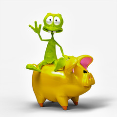 Fototapeta premium alien pig bank