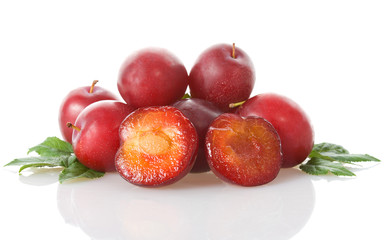 heap of red plums