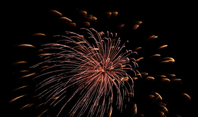 Fireworks Against the Night Sky Isolated on Black