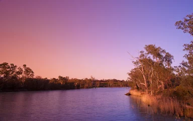 Crédence de cuisine en verre imprimé Rivière coucher de soleil sur la rivière Murray