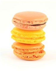 Traditional french macarons, isolated on white