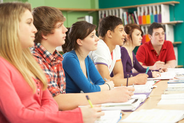 Fototapeta na wymiar Teenage Students Studying In Classroom