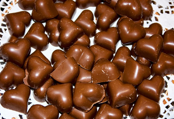 Heart shaped chocolates.