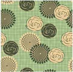 vector seamless background with vintage  flowers