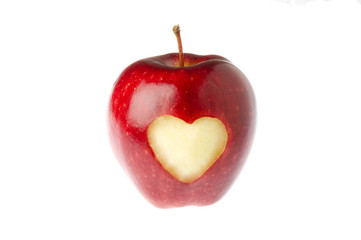 Naklejka na ściany i meble Jabłko serce
