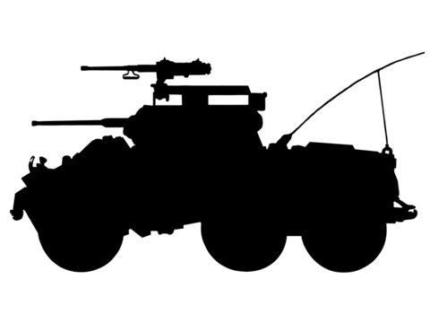 black armored vehicle silhouette on white background clip art preview
