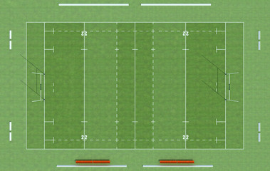 top view of a rugby field - 29502511
