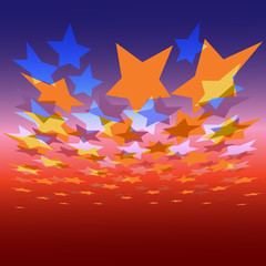 Obraz premium abstract background color stars with perspective effect