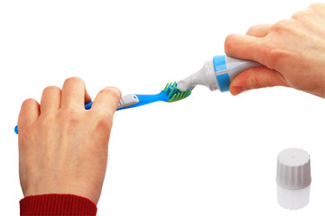 Toothbrush and toothpaste