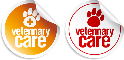 Veterinary care stickers set.