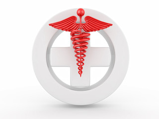 Sign of medicine on white isolated background
